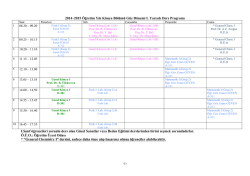 2014-2015 / G&uuml;z Ders Programı