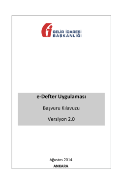 e-Defter Uygulaması Başvuru Kılavuzu - e