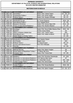 marmara unıversıty department of polıtıcal scıence and ınternatıonal