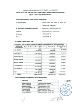 PAY ALIM TEKLİFİ BİLGİ FORMU