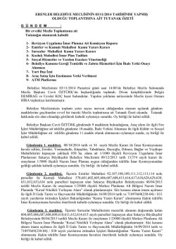 erenler belediye meclisinin 03/11/2014 tarihinde yapmış olduğu