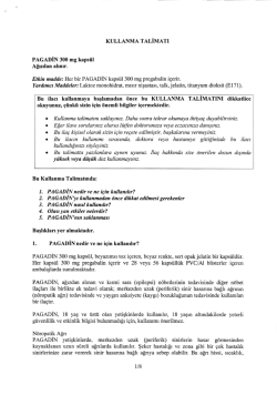 o Bu ilacm kullarumt srastnda, dohora veya hastaneye gitti[inizde bu