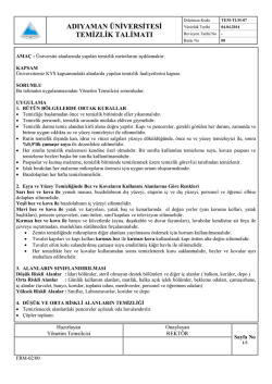 PROSESLER-TALİMATLAR ve VB dok&uuml;manlar yazılacaktır