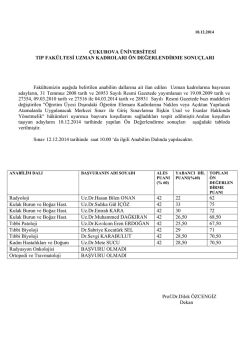 Tıp Fak&uuml;ltesi - &Ccedil;ukurova &Uuml;niversitesi