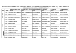 Pedagojik Formasyon Ders Programı 1