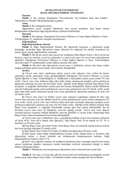 DUMLUPINAR &Uuml;NİVERSİTESİ BAĞIL DEĞERLENDİRME