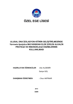 &Ouml;ZEL EGE LĠSESĠ ULUSAL DNA ĠZOLASYON