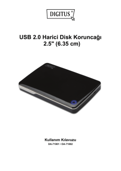 USB 2.0 Harici Disk Koruncağı 2.5" (6.35 cm) Kullanım Kılavuzu