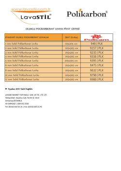OLUKLU POLİKARBONAT LEVHA FİYAT LİSTESİ 1 mm Solid