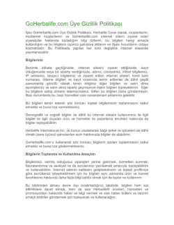 GoHerbalife.com &Uuml;ye Gizlilik Politikası