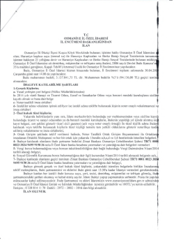 TC OSMANİYE İL ÖZEL İDARESİ İL ENCÜMENİ BAŞKANLIĞINDAN