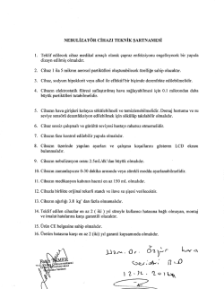 NEBULİzAT&Ouml;R CİHAZI TEKNİK şARTNAMEsİ