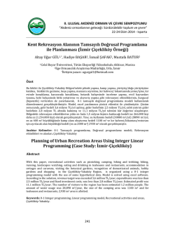 Kent Rekreasyon Alanının Tamsayılı Doğrusal