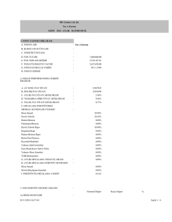 BIS &Ccedil;&ouml;z&uuml;m Ltd. Şti. AYLIK RAPORUDUR. Tac A Karma EKİM 2014 1