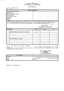 Teklif Mektubu ve Teknik Şartname