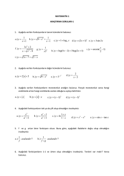 c.) 1 log y x = + d.) (2 1) y x = + 3 2 f .) 9 x y x x + = -