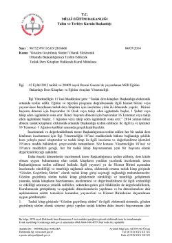 Talim Terbiye Kurulu Başkanlığının 4 Temmuz 2014 Tarihli Taslak