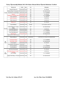 2013-2014 Bahar D&ouml;nemi B&uuml;t&uuml;nleme Sınavları
