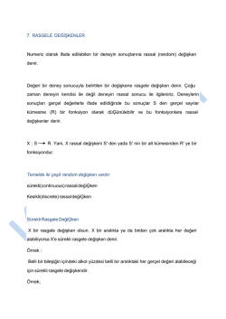 7. Rasgele değişkenler
