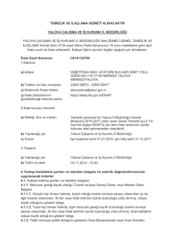 TEMĠZLĠK VE ĠLA&Ccedil;LAMA HĠZMETĠ ALINACAKTIR YALOVA