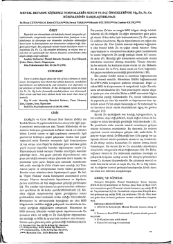MENTAL RETARDE KİŞİLERLE NORMALLERİN SERUM VE SA&Ccedil;