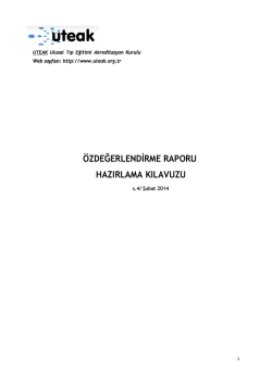 &ouml;zdeğerlendirme raporu hazırlama kılavuzu