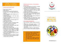 sağlıklı beslenme &ouml;nerileri