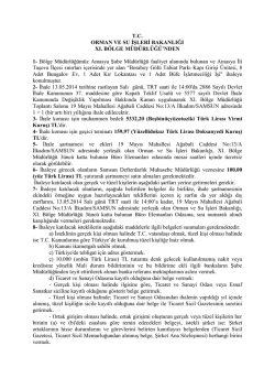 T.C. ORMAN VE SU İŞLERİ BAKANLIĞI XI. B&Ouml;LGE