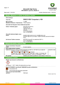 G&uuml;venlik bilgi formu DISCO VEG Turquoise L-159