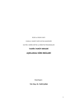 a&ccedil;ıklamalı s&ucirc;re me&acirc;lleri