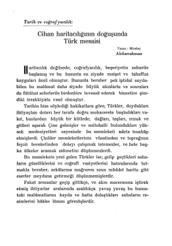 10.Cihan Haritacılığının Doğuşunda T&uuml;rk Mesaisi