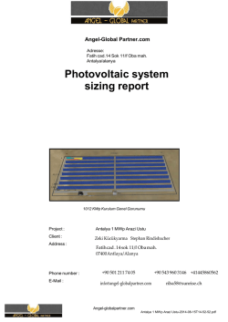 Photovoltaic system sizing report