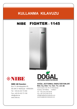 NIBE F1145 Kullanım Kılavuzları -TR