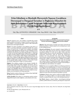 Evlat Edinilmiş ve Biyolojik Ebeveyniyle Yaşayan &Ccedil;ocukların