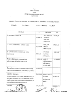 2014 Yılı Tahmini B&uuml;t&ccedil;esi