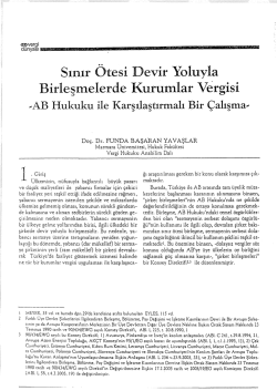 Sınır &Ouml;tesi Devir Yoluyla Birleşmelerde Kurumlar Vergisi