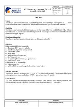 TOTM-DSD-037 Kan Bileşenleri