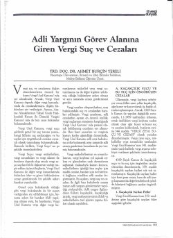 Adli Yargının G&ouml;rev Alanına Giren Vergi Su&ccedil; ve Cezaları