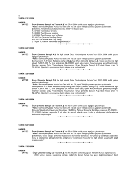 UNYEC &Uuml;nye &Ccedil;imento Sanayii ve Ticaret A.ġ.