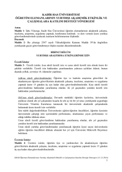 &Ouml;ğretim Elemanlarının Yurtdışı Akademik Etkinlik Ve &Ccedil;alışmalara