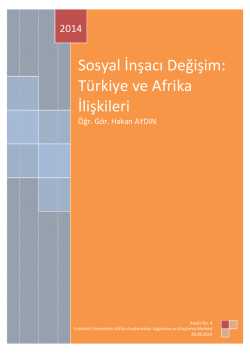 Sosyal İnşacı Değişim: T&uuml;rkiye ve Afrika İlişkileri