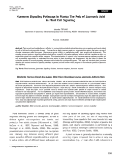 Hormone Signaling Pathways in Plants: The Role of Jasmonic Acid