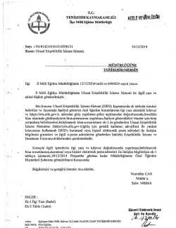 İl&ccedil;e Milli Eğitim M&uuml;d&uuml;rl&uuml;ğ&uuml; Yazısı