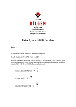 Ekim Ayının &Ouml;d&uuml;ll&uuml; Soruları Soru 1