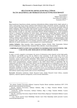 isl&acirc;m araştırmaları merkezi (isam) k&uuml;t&uuml;phanesi &ouml;rneği