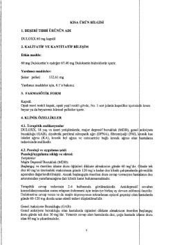 KISA &Uuml;R&Uuml;N BİLGİSİ ı. BEŞERİ TIBBİ ADI