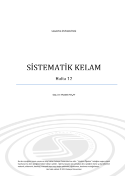 SİSTEMATİK KELAM - sauPORT
