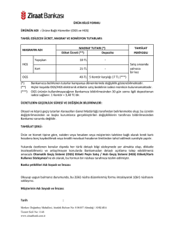 &Uuml;R&Uuml;N BİLGİ FORMU &Uuml;R&Uuml;N&Uuml;N ADI : &Uuml;r&uuml;ne Bağlı Hizmetler (OGS