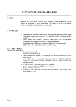 PETROKİMYA (RAFİNERİ) TEKNİKERİ