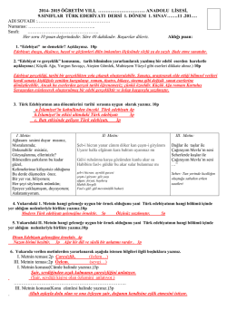 2014- 2015 &ouml;ğretim yılı